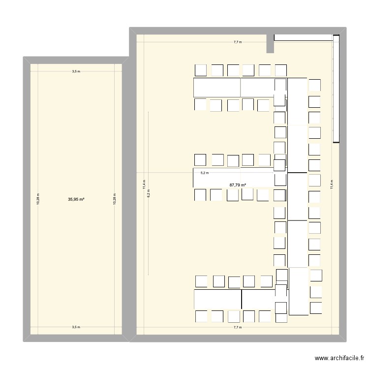 PLAN MARIAGE. Plan de 2 pièces et 124 m2