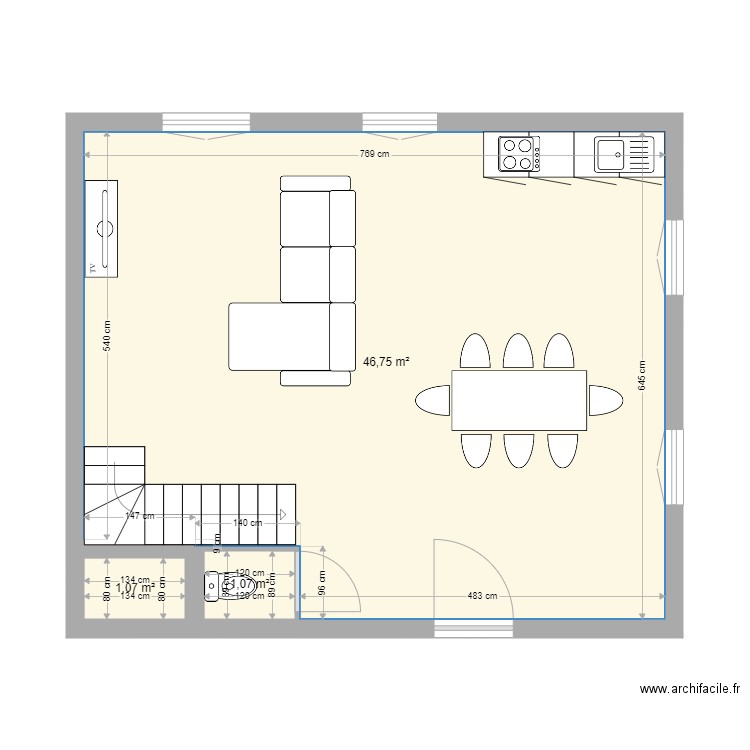 appartement 1 er arrière. Plan de 0 pièce et 0 m2