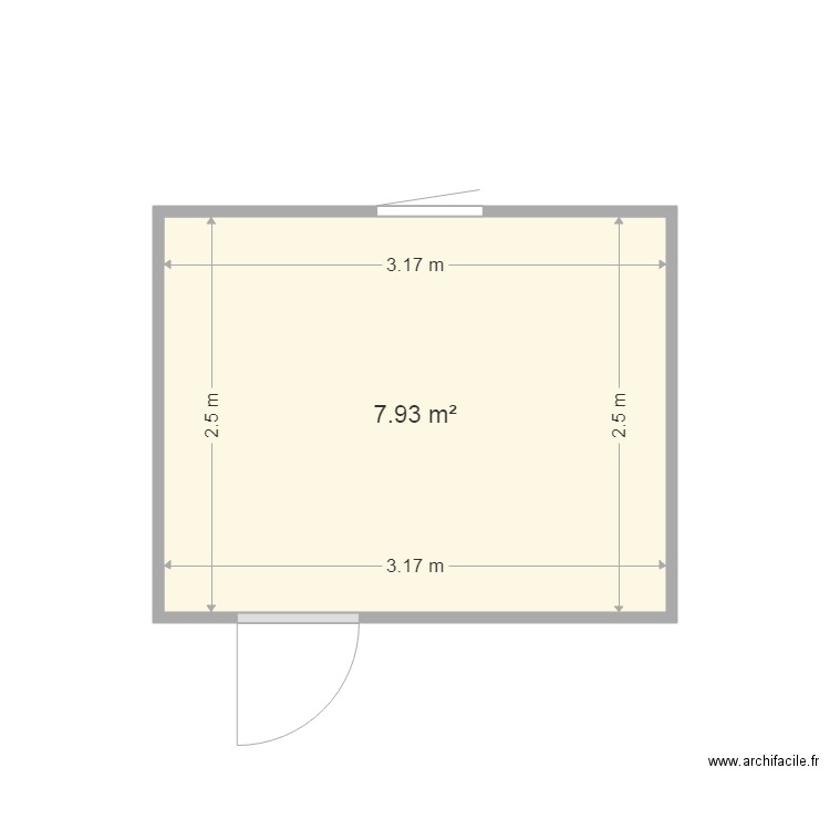 titre. Plan de 1 pièce et 8 m2