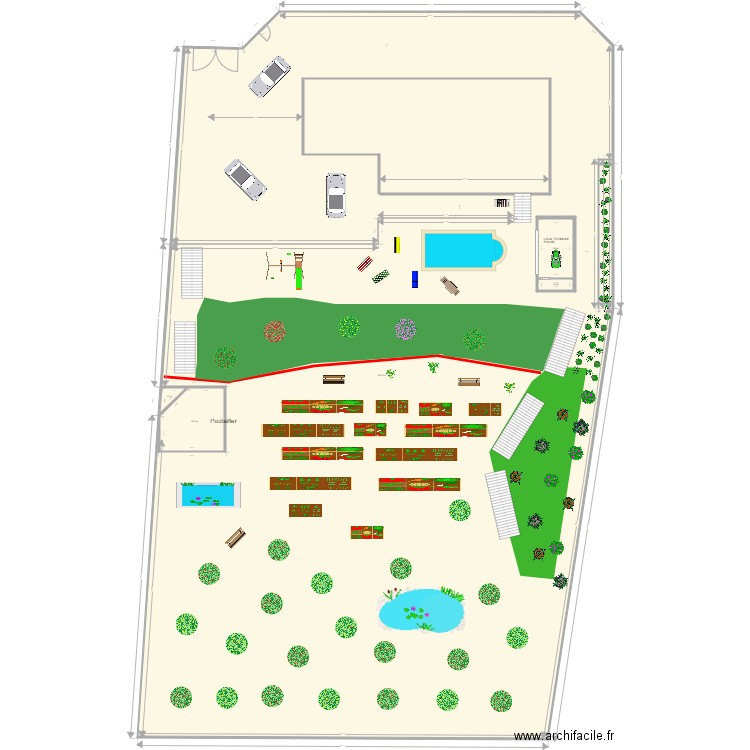 Uniquement jardin 02. Plan de 5 pièces et -1797 m2