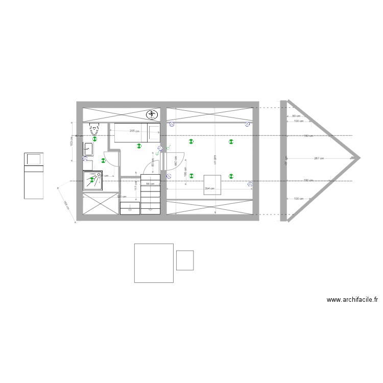 chambre sous combles 28 decembre 2021 avec trémie complète. Plan de 0 pièce et 0 m2