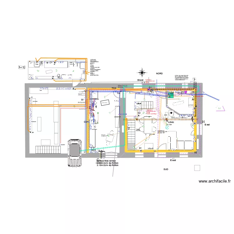MAREILLES RC vide2. Plan de 1  et 54 m²
