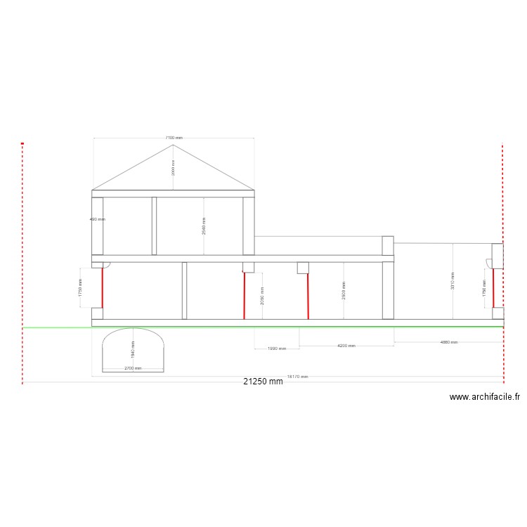 plan de coupe avant travaux mézy. Plan de 0 pièce et 0 m2