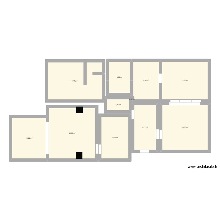 MAISON RDC. Plan de 11 pièces et 119 m2