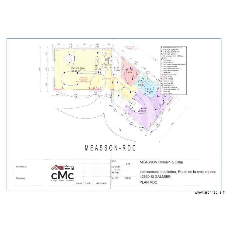 RDC ST Galmier. Plan de 0 pièce et 0 m2