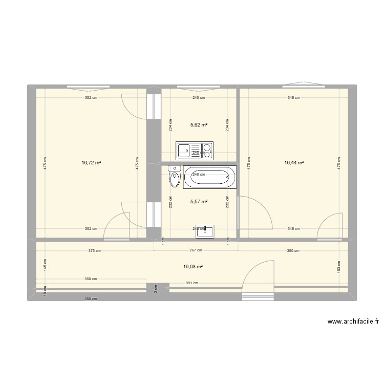 29 Felix Viallet - Plan T2 à T3. Plan de 0 pièce et 0 m2