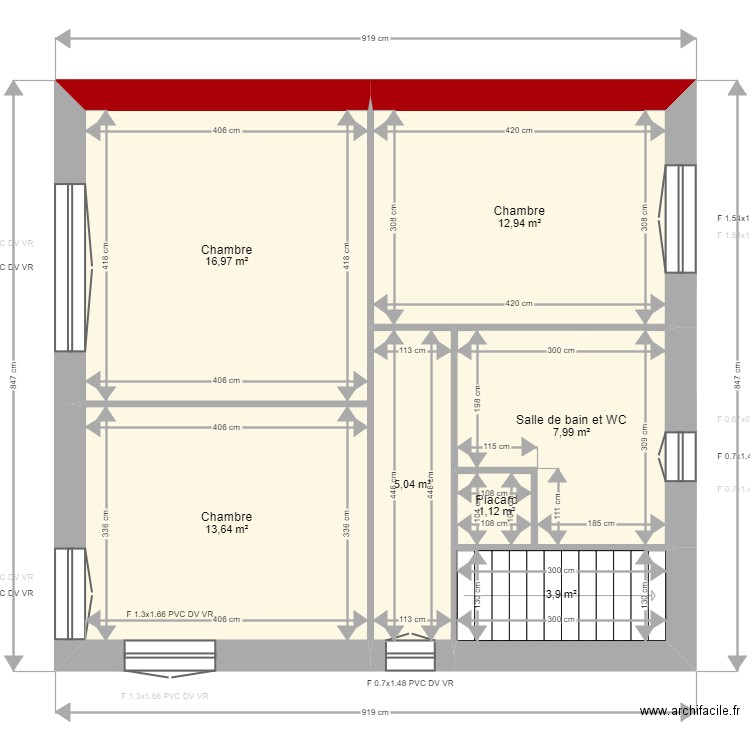 Maison A2. Plan de 12 pièces et 116 m2