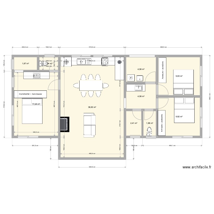 anisioGrande. Plan de 10 pièces et 93 m2