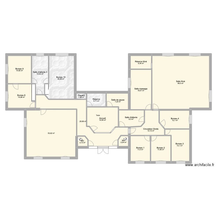 Proposition Opth 2. Plan de 21 pièces et 353 m2