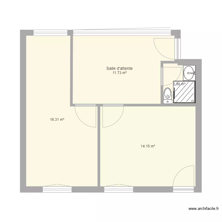 local 12 sans modif sdb actuel. Plan de 