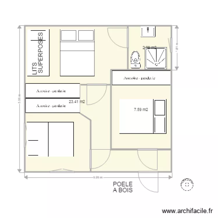 CHALET de jardin. Plan de 