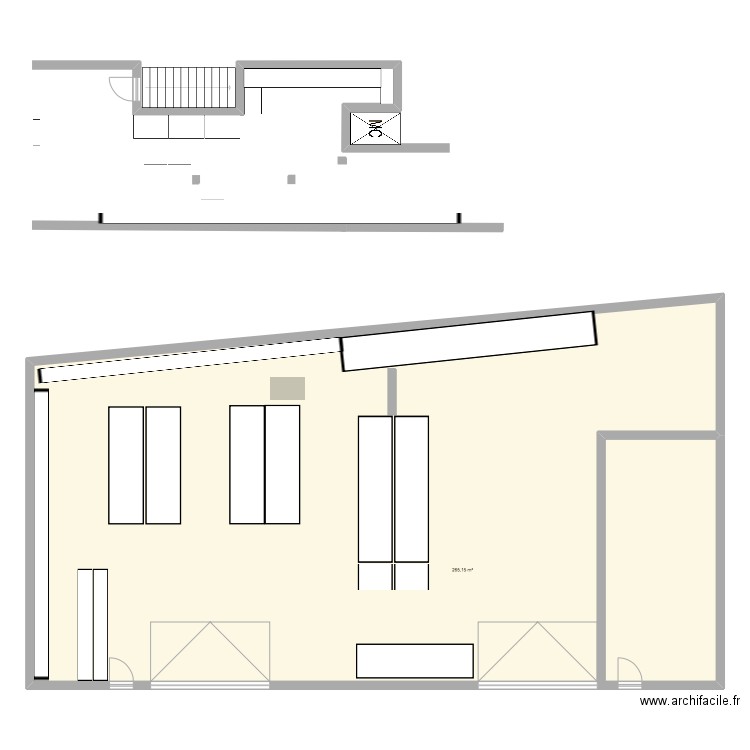 PLAN DEPOT ET RECEP. Plan de 1 pièce et 265 m2