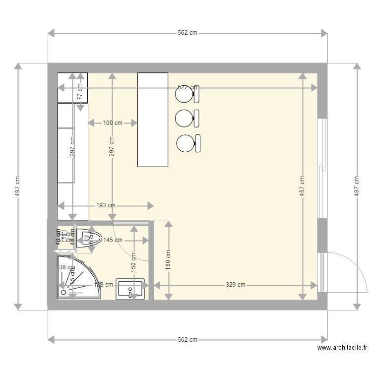 STUDIO BN plan electricite. Plan de 0 pièce et 0 m2