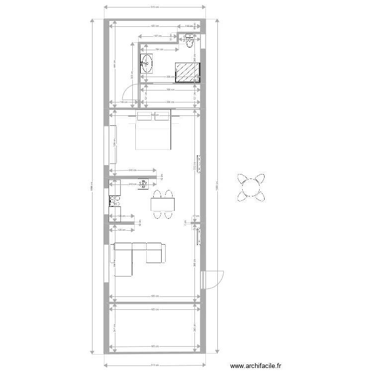 PLan 2 eme niveau 1 chambre version3. Plan de 