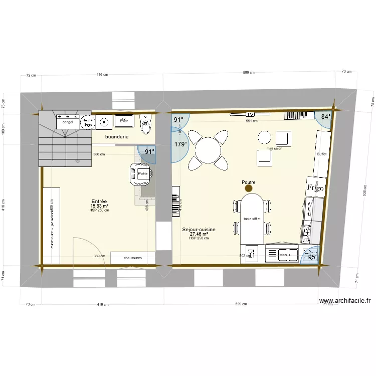 sagheat rdc amenag&eacute;. Plan de 
