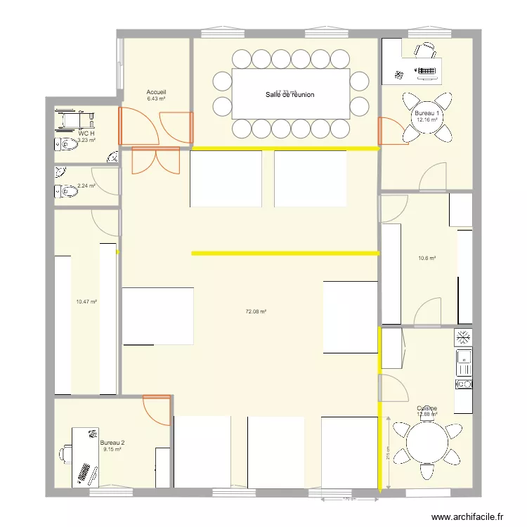Locaux Si&egrave;ge. Plan de 