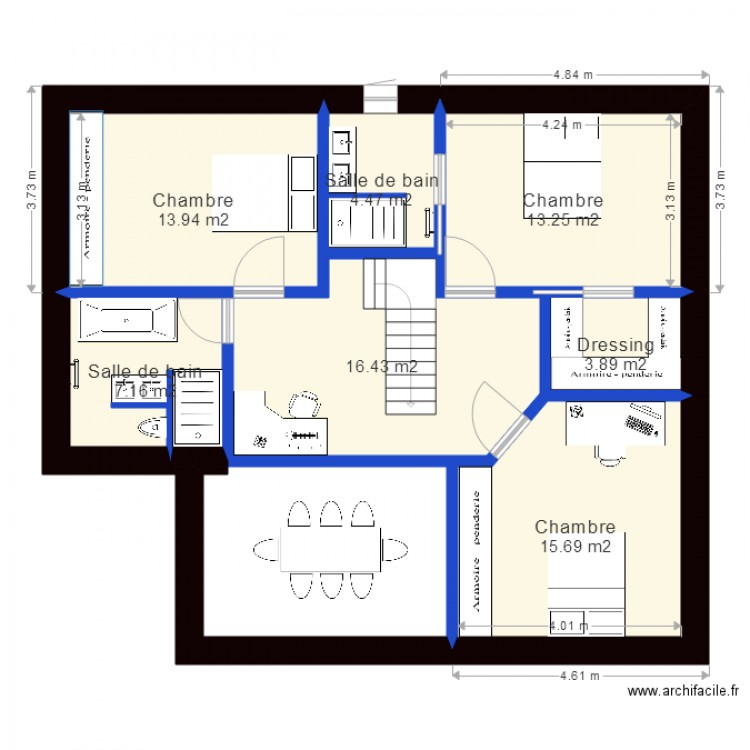 groisy 11 1er étage pente EO. Plan de 0 pièce et 0 m2