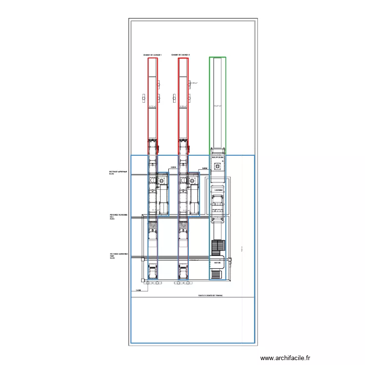 Chaine de lavage. Plan de 
