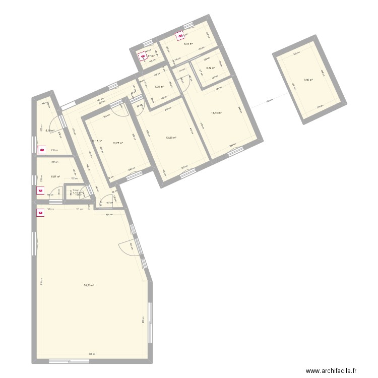 WASTIAUX. Plan de 13 pièces et 141 m2