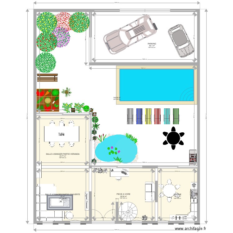 Projet petite maison de campagne. Plan de 18 pièces et 439 m2