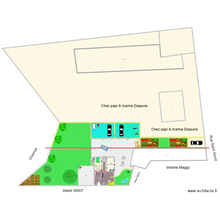 Plan général extension7   avec plan papi. Plan de 25 pièces et 3860 m2