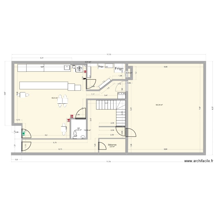 chezbilburger2. Plan de 7 pièces et 126 m2