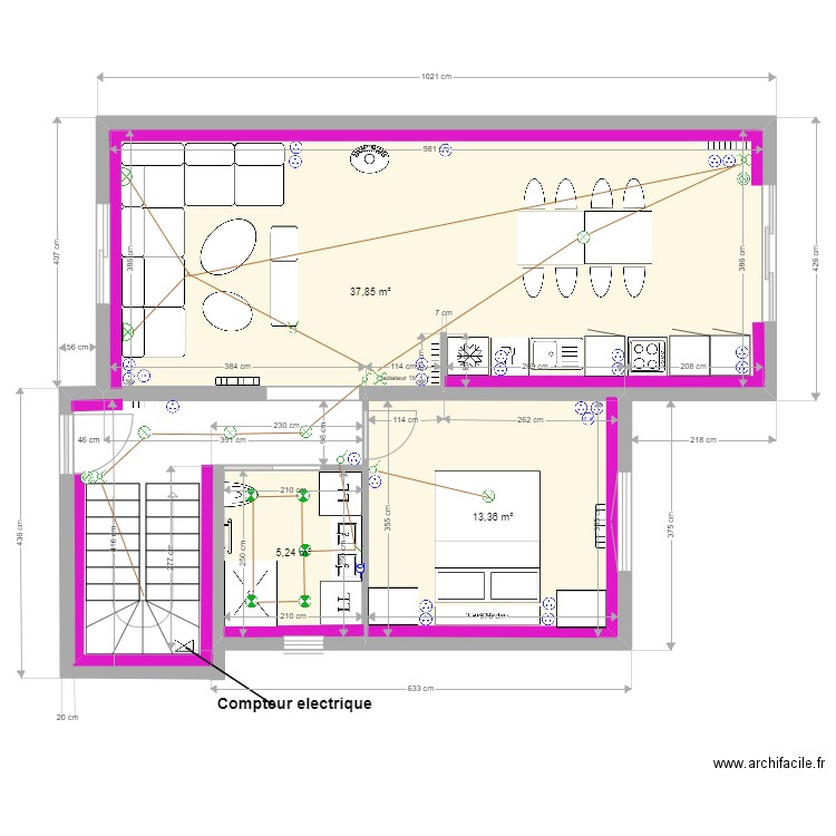 LEROUX LA BAULE PLAN ELECTRIQUE RDC 0. Plan de 0 pièce et 0 m2