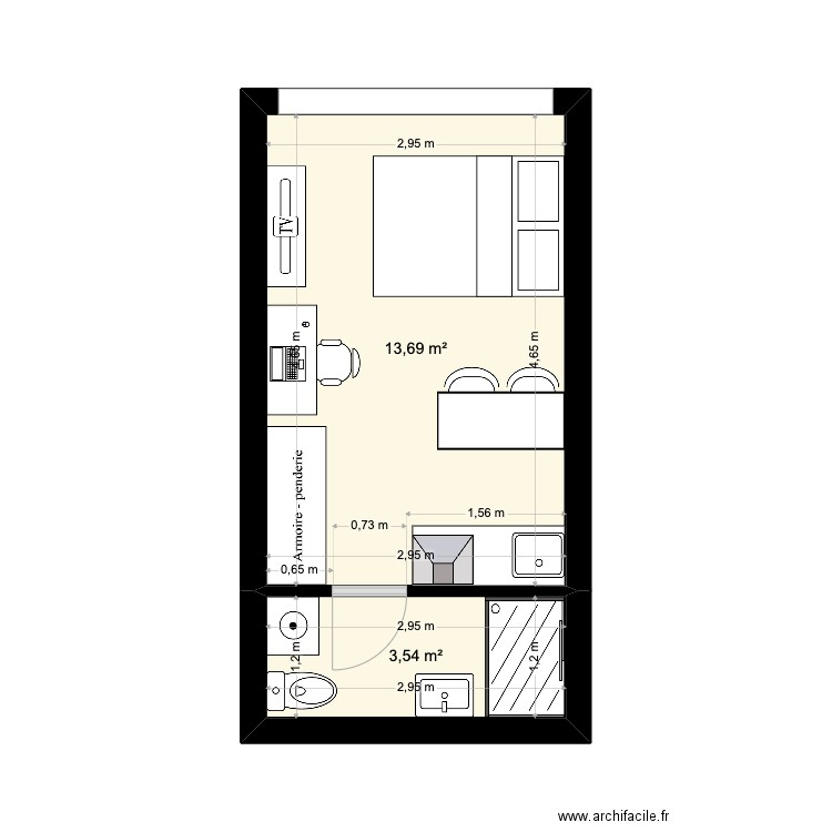 Appart papa foch. Plan de 0 pièce et 0 m2