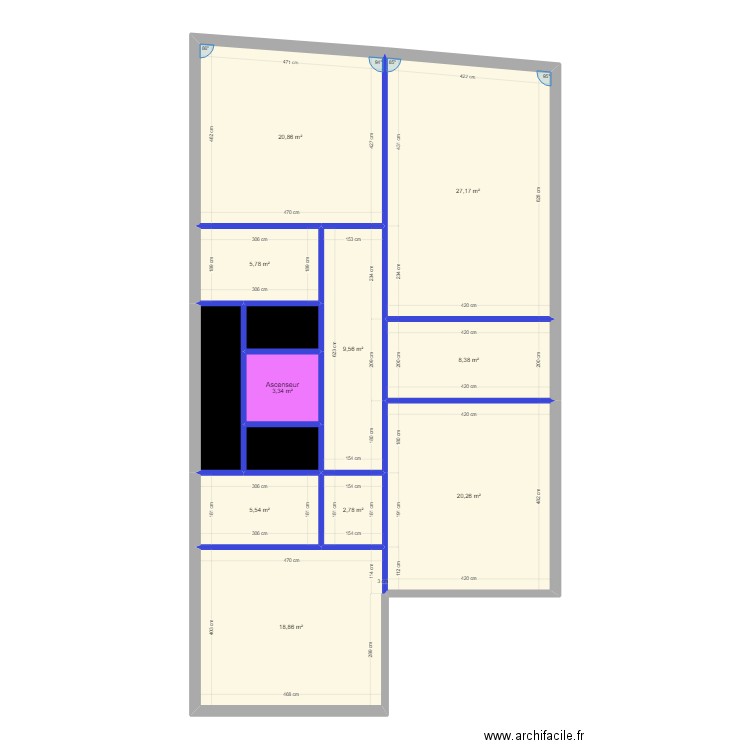 48 av CARNOT R+1 v2. Plan de 13 pièces et 131 m2