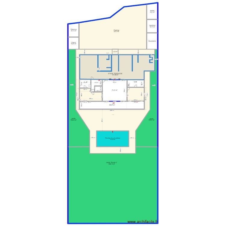 AAAAAAAAA 2023 01 SANS FENETRES. Plan de 91 pièces et 7228 m2