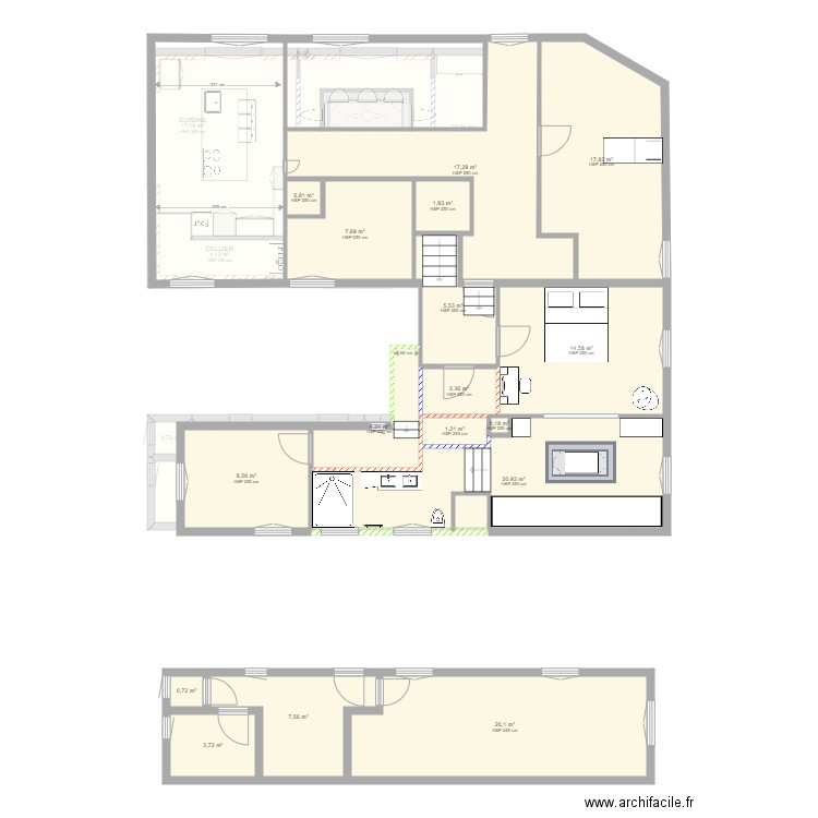 PLAN MAISON BALBRONN APRES 6. Plan de 30 pièces et 242 m2