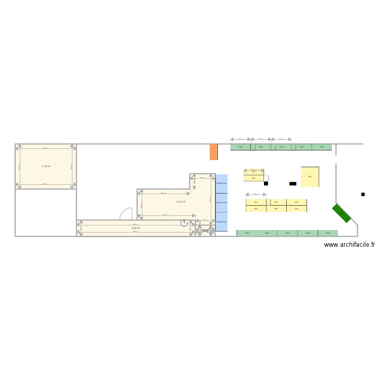 CEV.DI Test1. Plan de 4 pièces et 33 m2