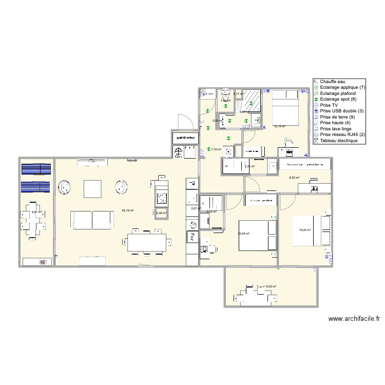 Santa Clara 2 face mer version famille Vtest2. Plan de 0 pièce et 0 m2