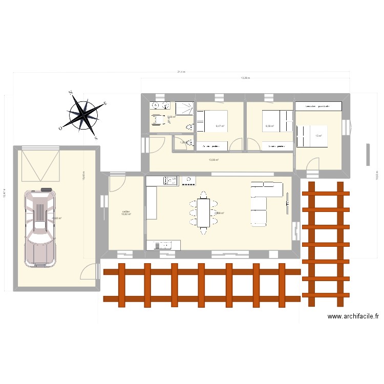 SVB projet 1. Plan de 9 pièces et 150 m2