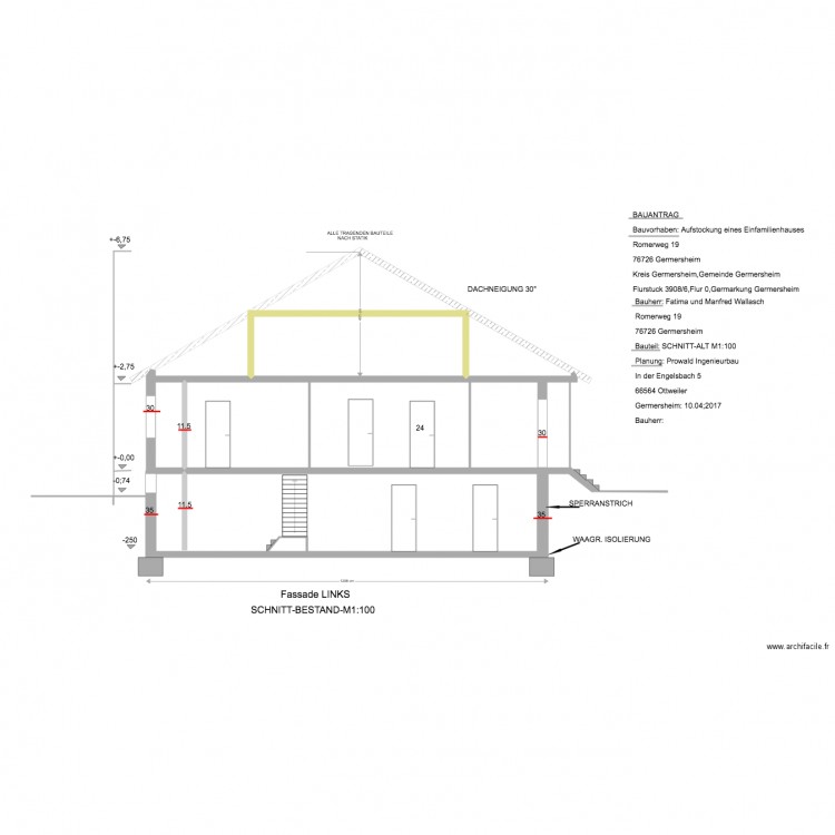 Wallasch SCHNITT BESTAND. Plan de 0 pièce et 0 m2