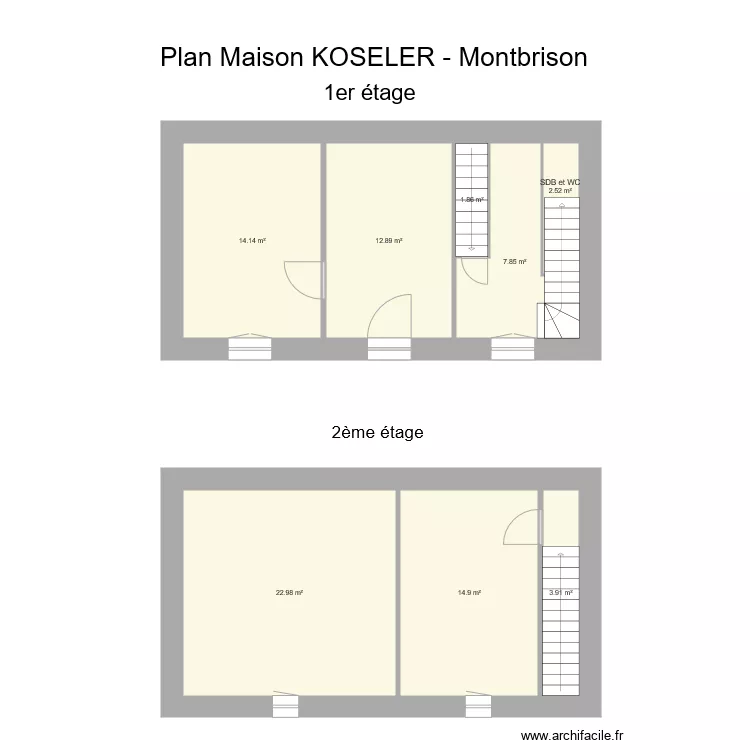 KOSELER  Montbrison. Plan de 