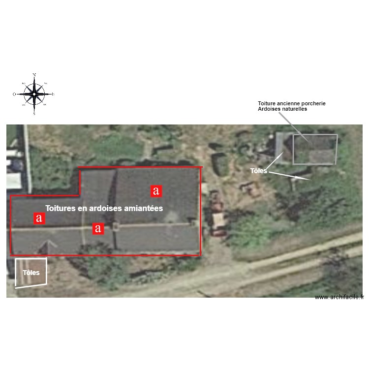 Croquis amiante 440600356 Toitures. Plan de 0 pièce et 0 m2