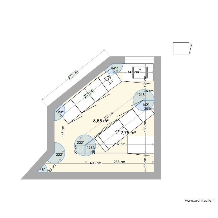 Cuisine Valmy 2. Plan de 0 pièce et 0 m2