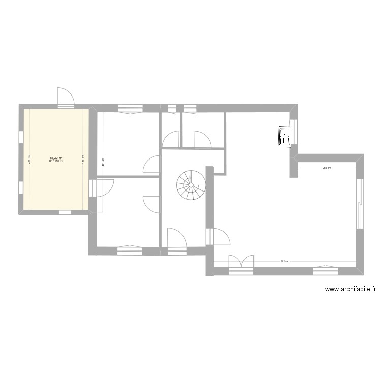 St Jean modif. Plan de 1 pièce et 15 m2