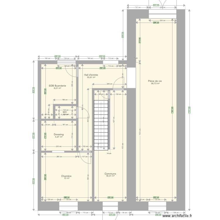 App 1 mesures. Plan de 0 pièce et 0 m2