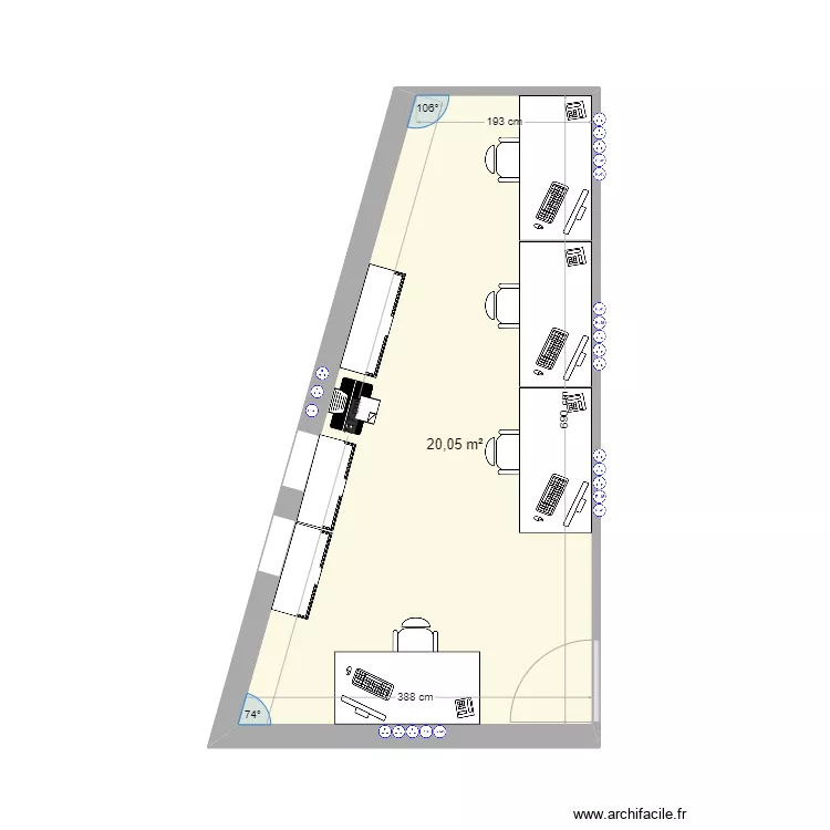 Bureau prod/maintenance. Plan de 