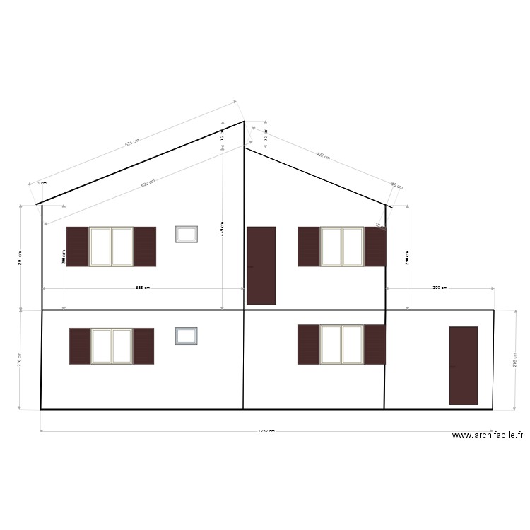 facade 1a. Plan de 0 pièce et 0 m2