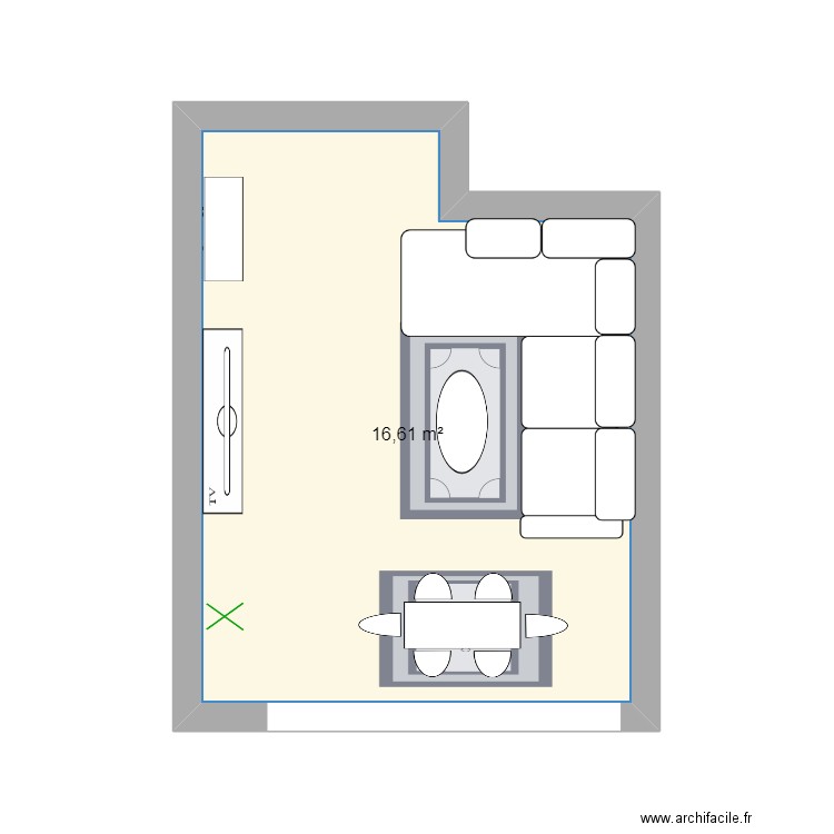 SALON MASSY. Plan de 1 pièce et 17 m2