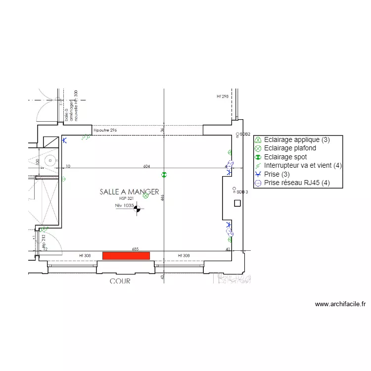 RDC Salle à manger. Plan de RDC Salle à manger. Plan de