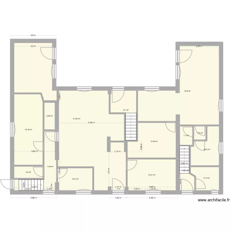 feignies RDC. Plan de 15  et 157 m²
