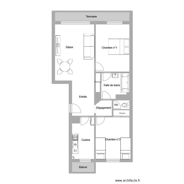 VALLERGUE. Plan de 18 pièces et 72 m2