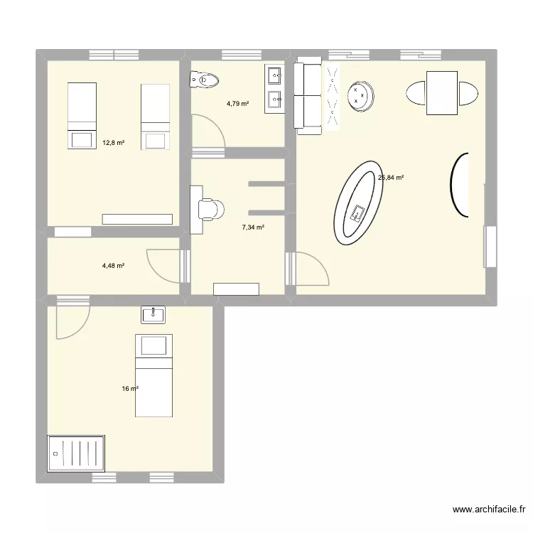 futur. Plan de 6  et 71 m²