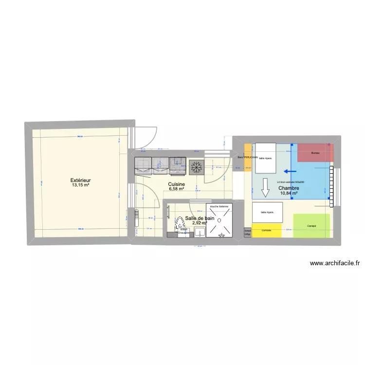 Bloup #4 estrade. Plan de 4 Pièces et 33 m²