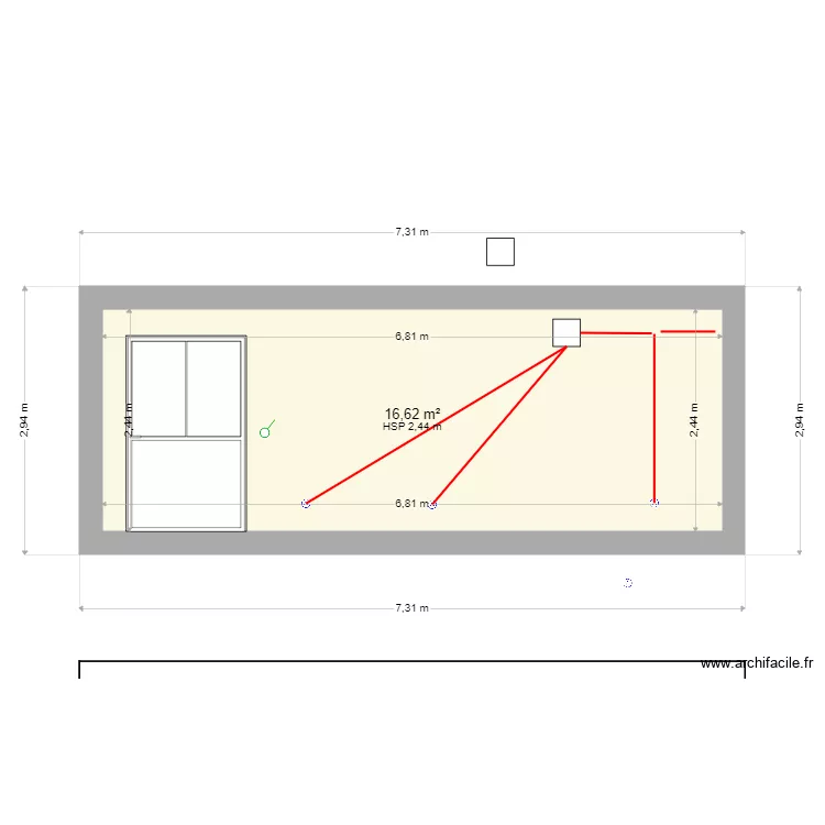elec atelier cot&eacute; salon. Plan de 