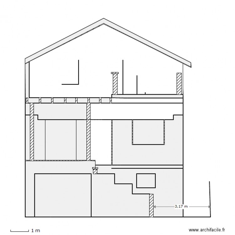 Façade jardin B. Plan de 0 pièce et 0 m2